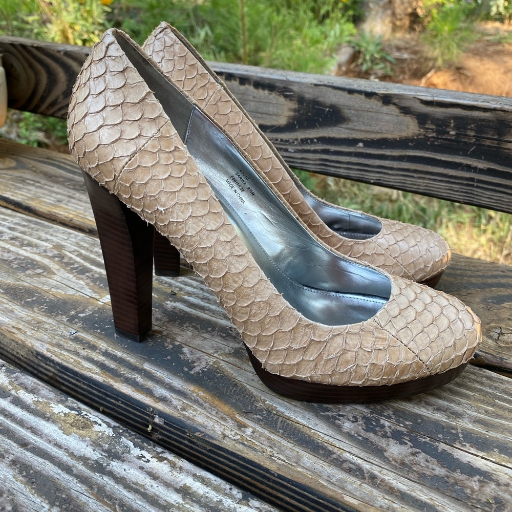 Calvin Klein Beige Snake Heels
